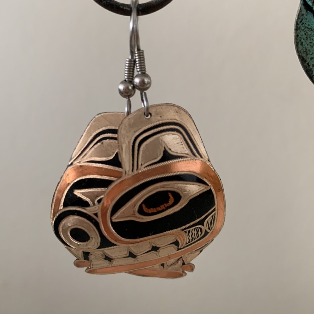 Copper animal earrings